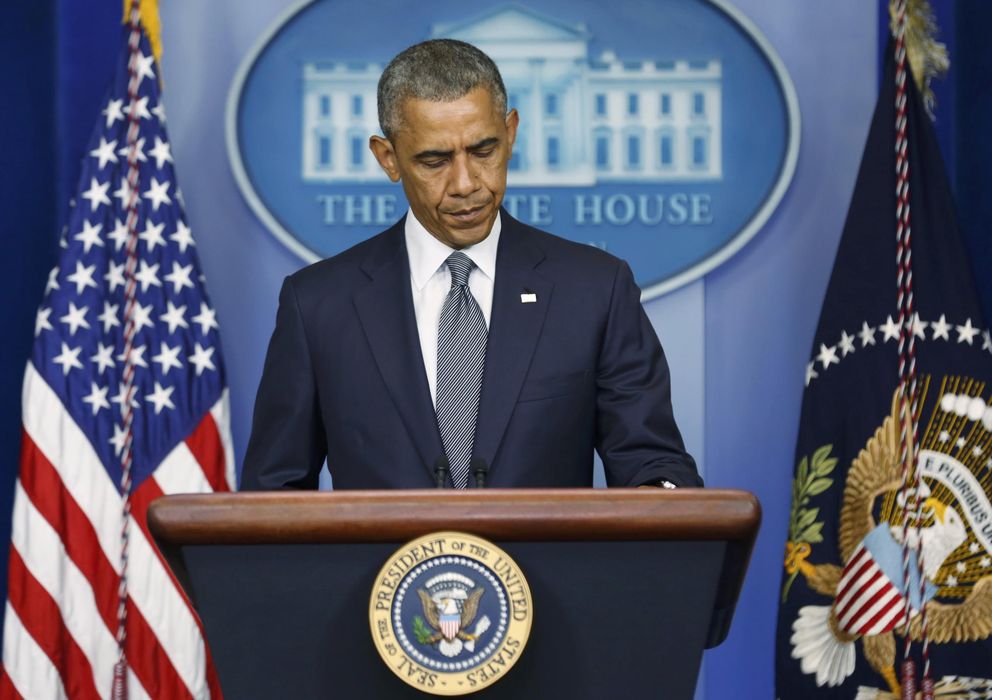 Foto: El presidente de EEUU, Barack Obama, durante su rueda de prensa sobre el derribo del avión en Ucrania (Reuters). 