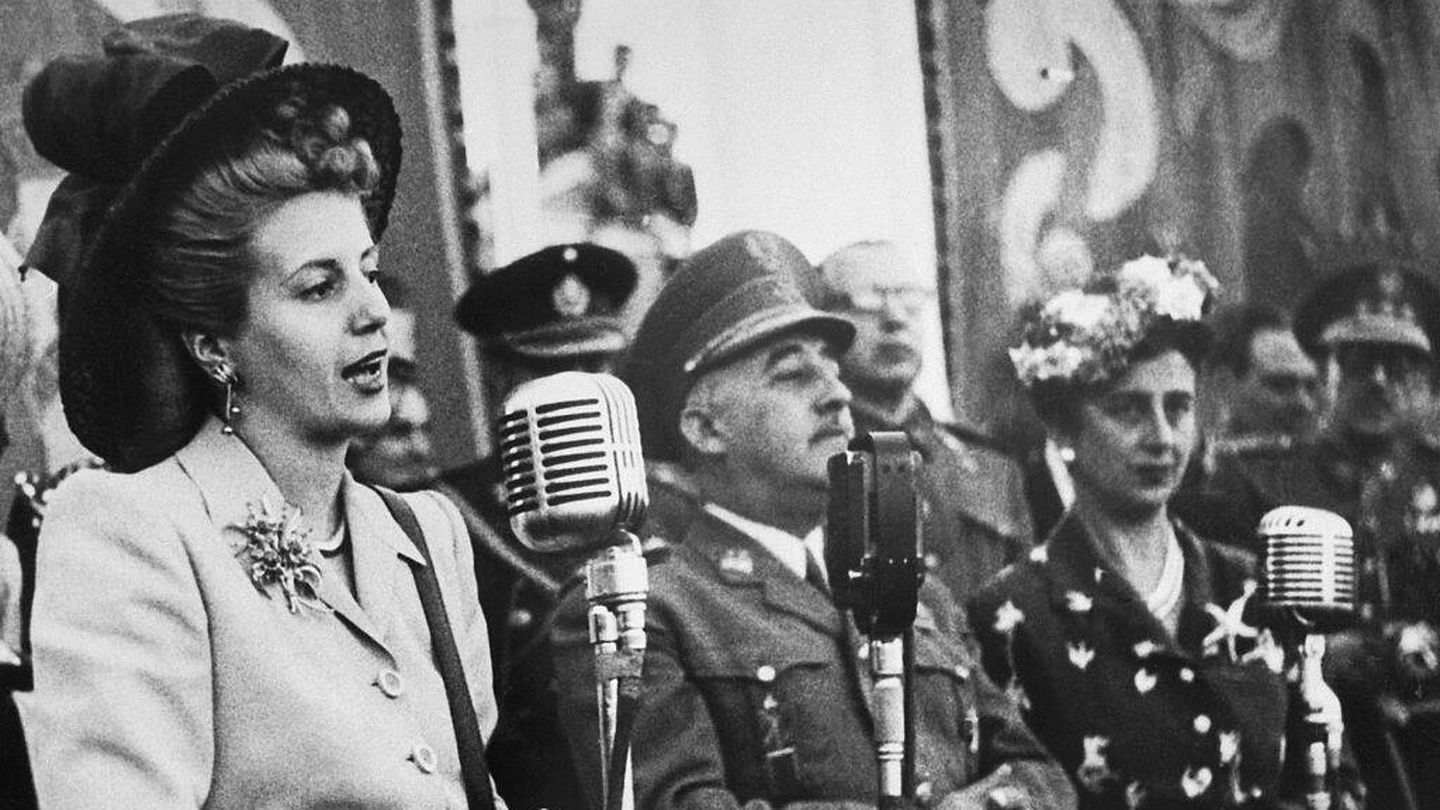 Evita Perón y Franco. (Getty)