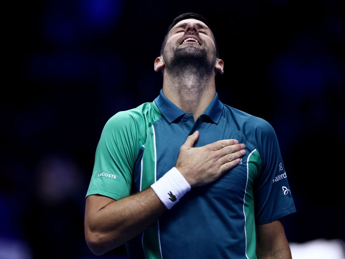 Foto: Novak Djokovic celebra su triunfo frente a Holger Rune (REUTERS/Guglielmo Mangiapane).
