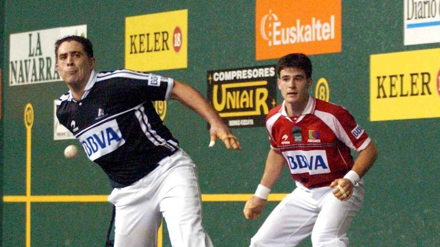 El pelotari Mikel Goñi en un partido en su etapa profesional. (EC)