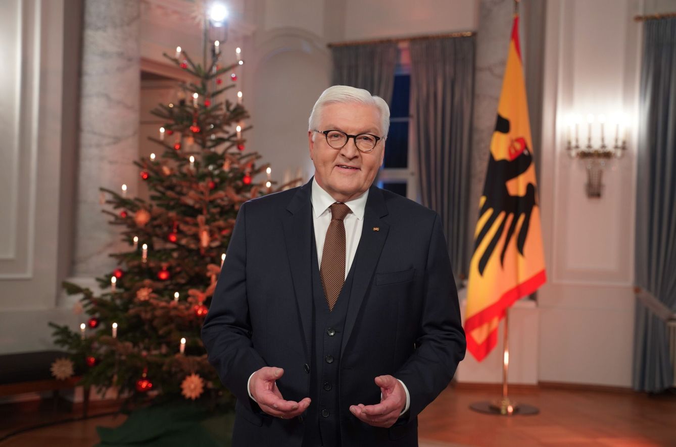 Frank-Walter Steinmeier, presidente de Alemania, durante su discurso navideño de 2021 (Reuters)