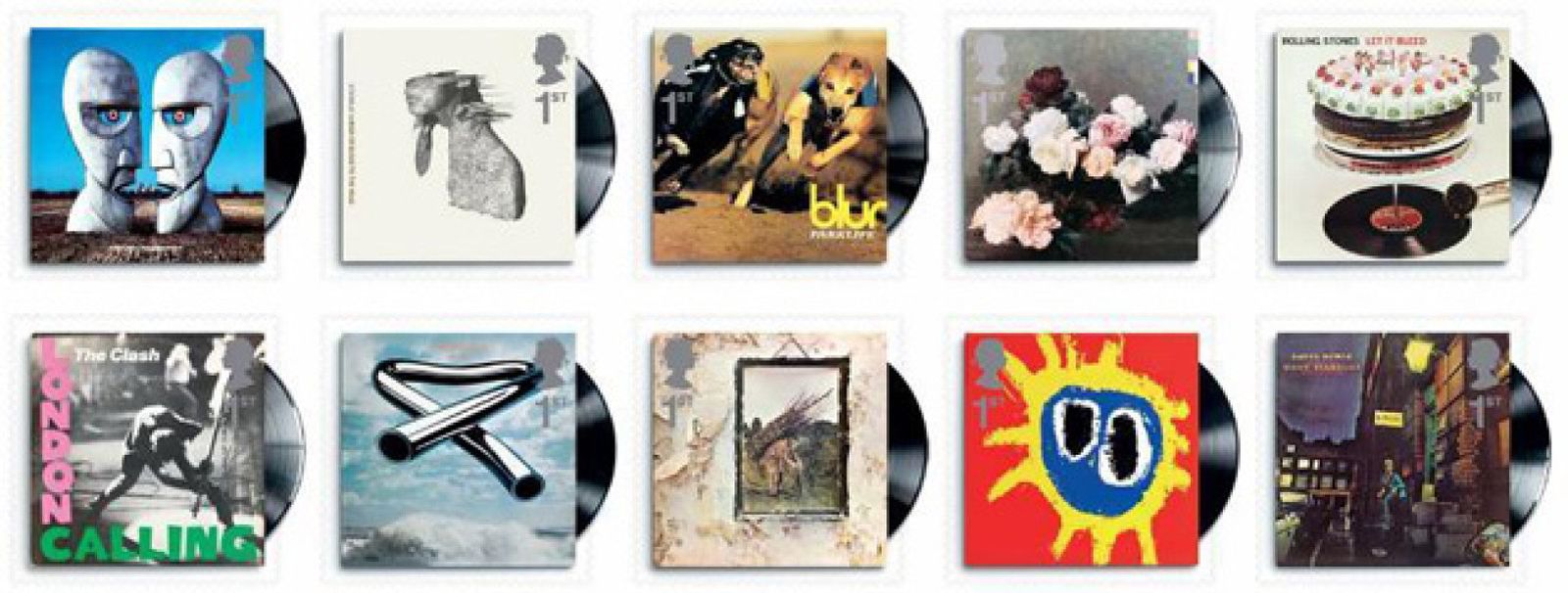Foto: El Royal Mail convierte las carátulas de discos en sellos