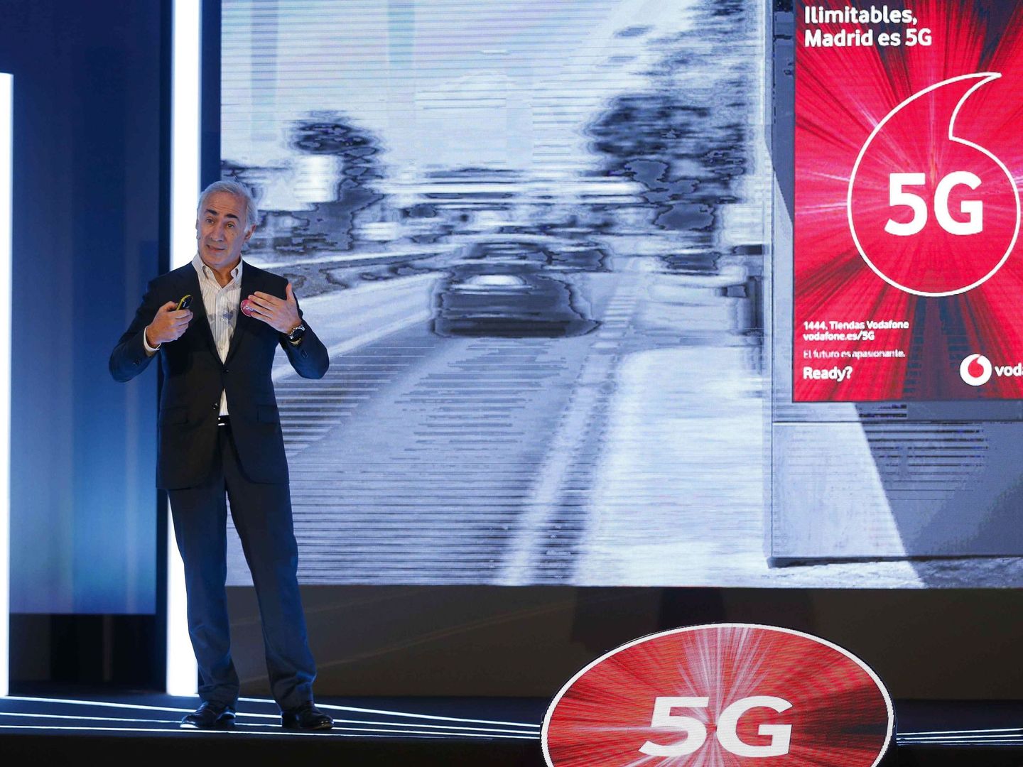 El presidente de Vodafone España, Antonio Coimbra, durante la presentación de los servicios 5G