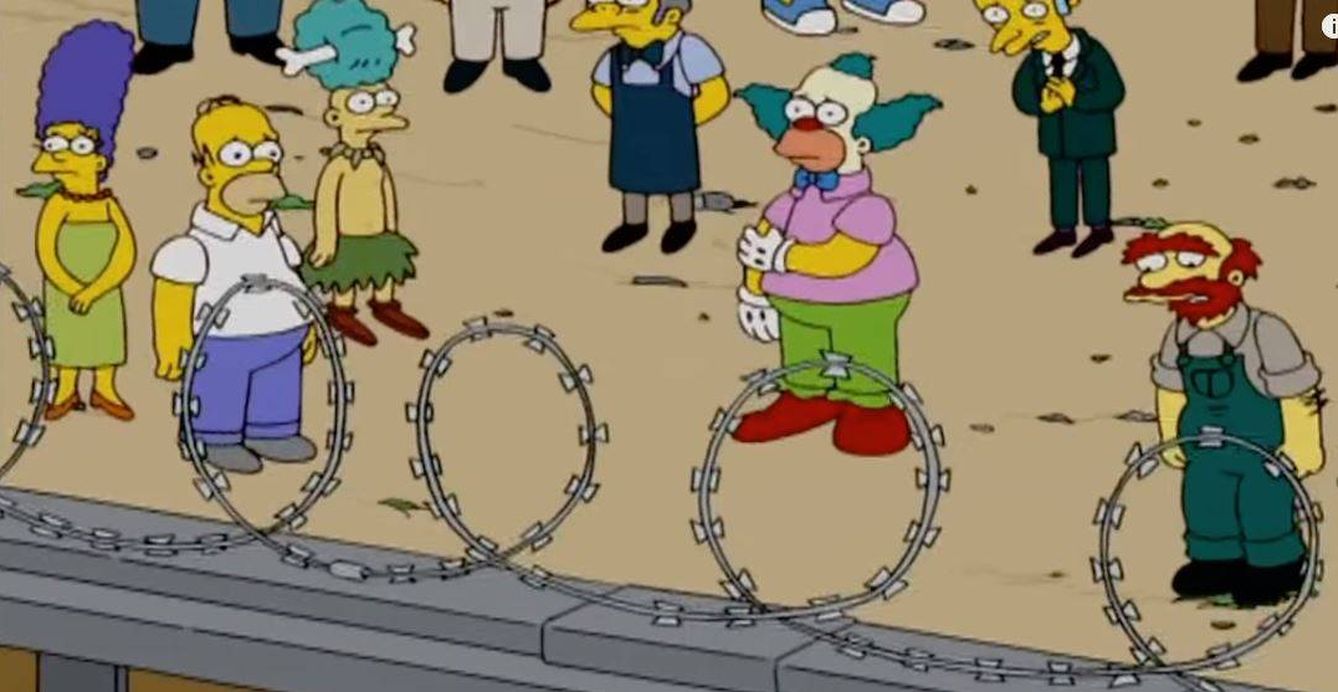 El muro que levantan en Springfield ('Los Simpsons')