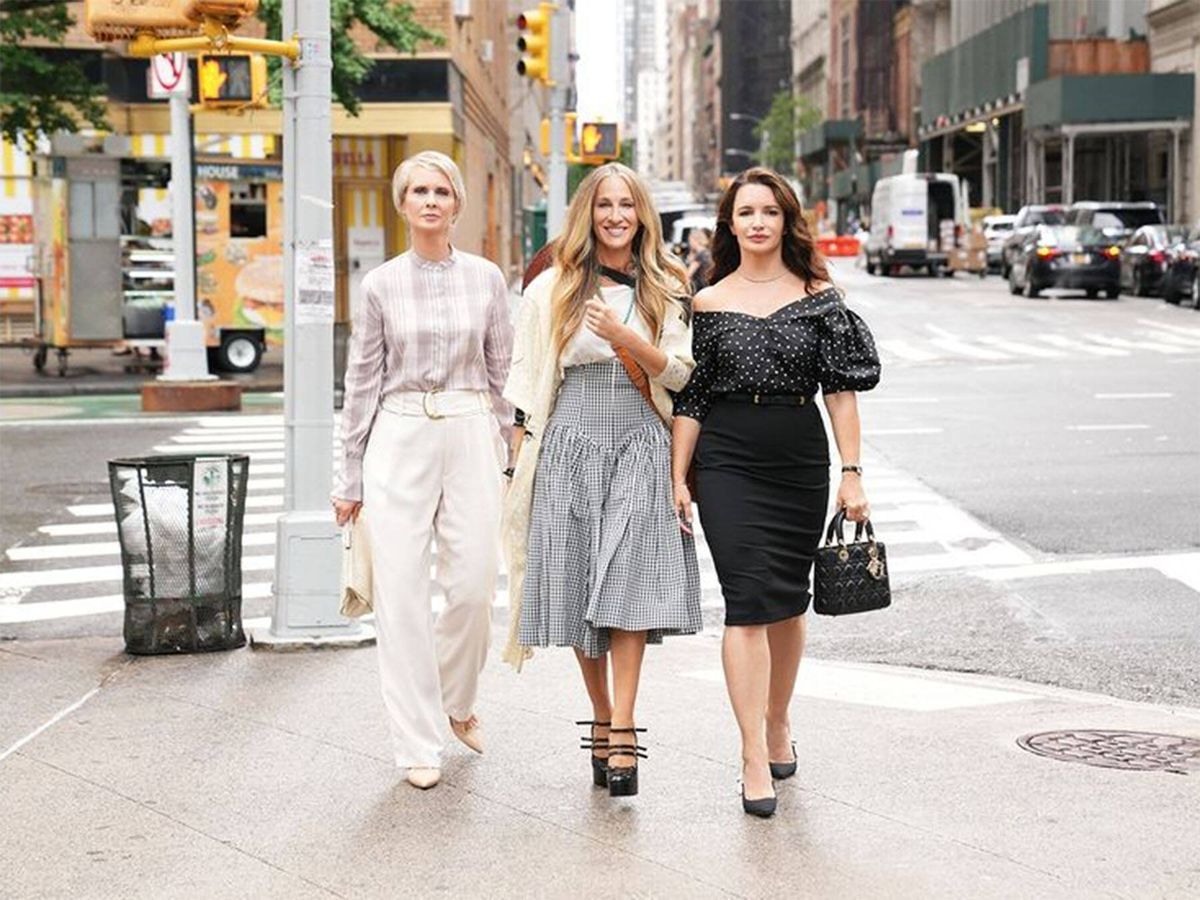 Foto: Miranda (Cynthia Nixon), Carrie (Sarah Jessica Parker) y Charlotte (Kristin Davis), en 'And just like that'. (HBO)