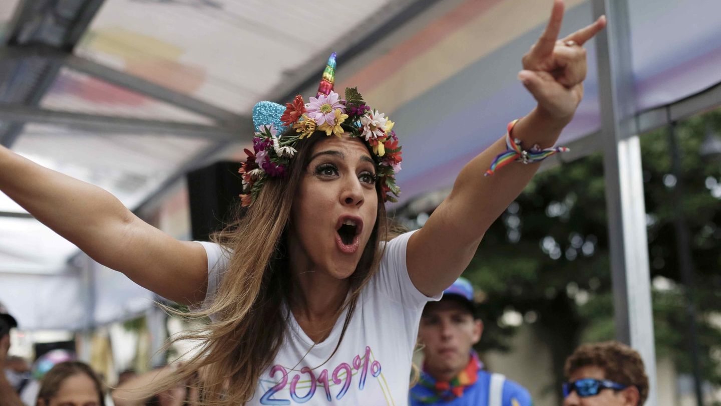 Mónica, en la marcha del Orgullo Gay en San Juan de Costa Rica. (EFE)