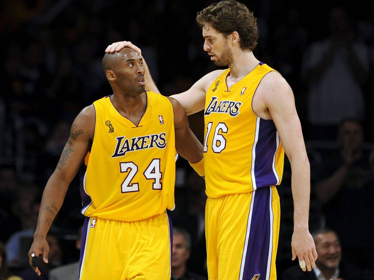 Foto: Pau Gsol, junto a Kobe Bryant durante su etapa en Lakers. (EFE)