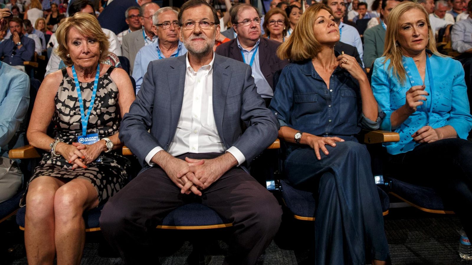 Foto: Esperanza Aguirre, Mariano Rajoy, María Dolores de Cospedal y Cristina Cifuentes, en la Conferencia Política del PP. (Reuters)