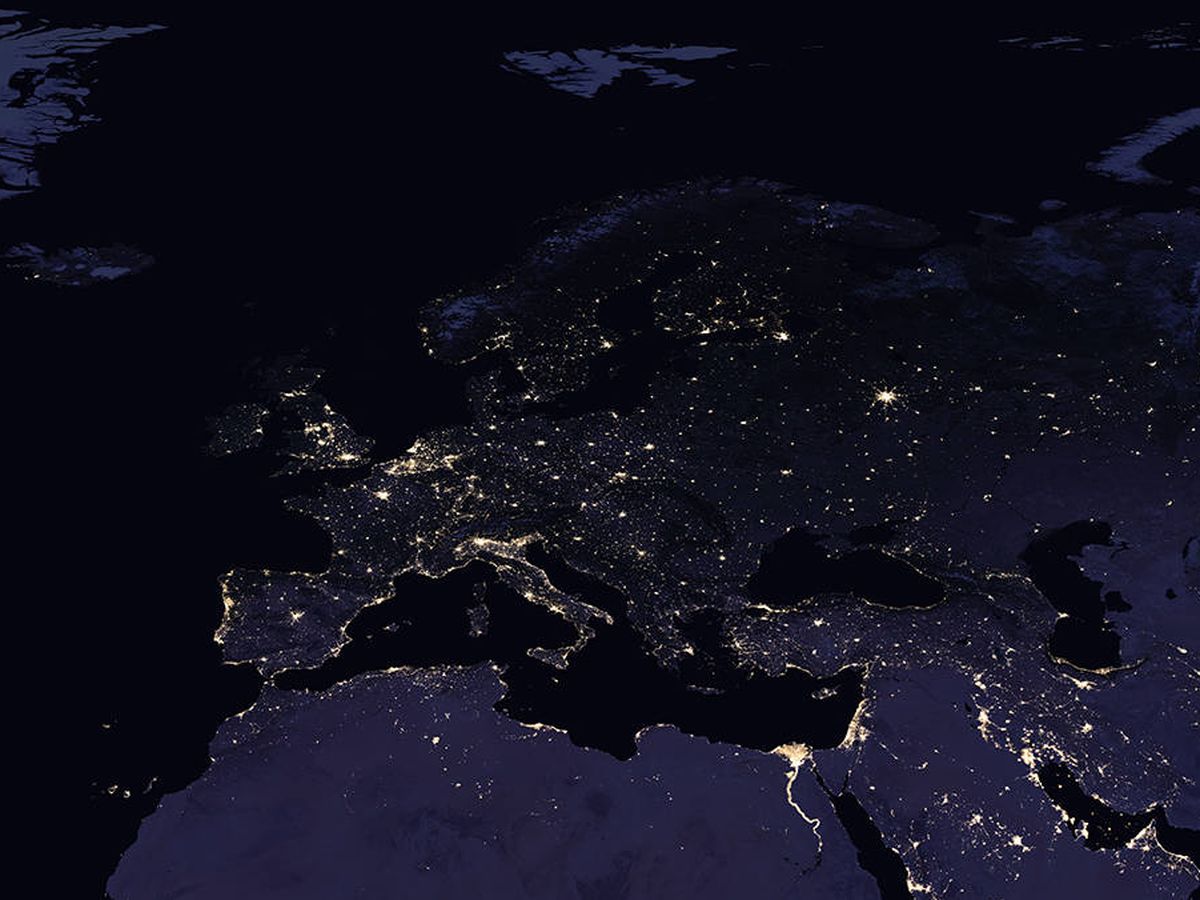 Foto: Visión de Europa de noche. Foto: NASA