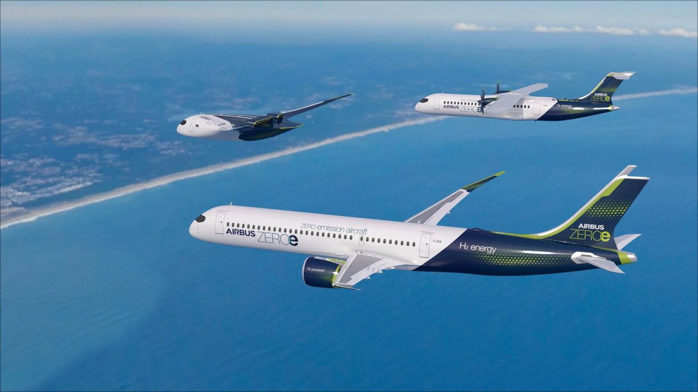 Los tres aviones de hidrógeno en los que está trabajando Airbus (Airbus)