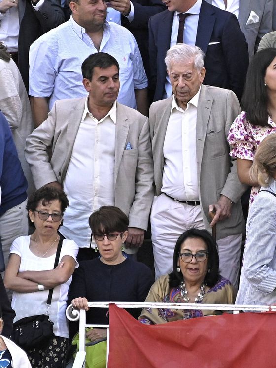 Mario y Gonzalo Vargas Llosa, el pasado mayo en Las Ventas. (Europa Press)