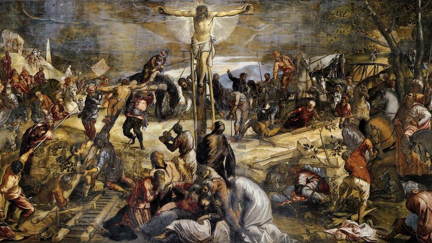 Crucifixión. Tintoretto. 1565.