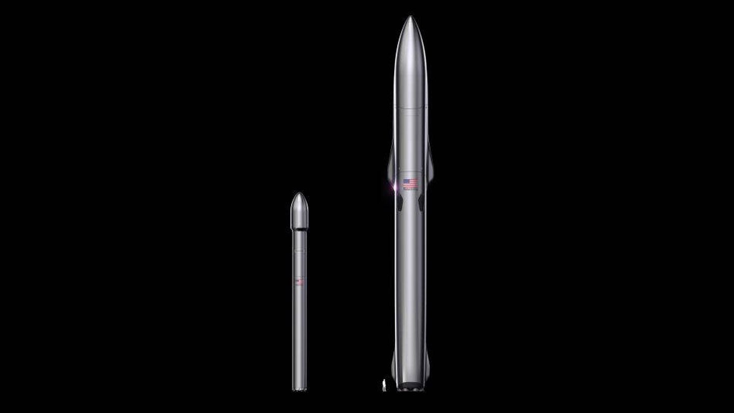Ilustración de los cohetes Terran 1 (izquierda) y Terran R. (Relativity)