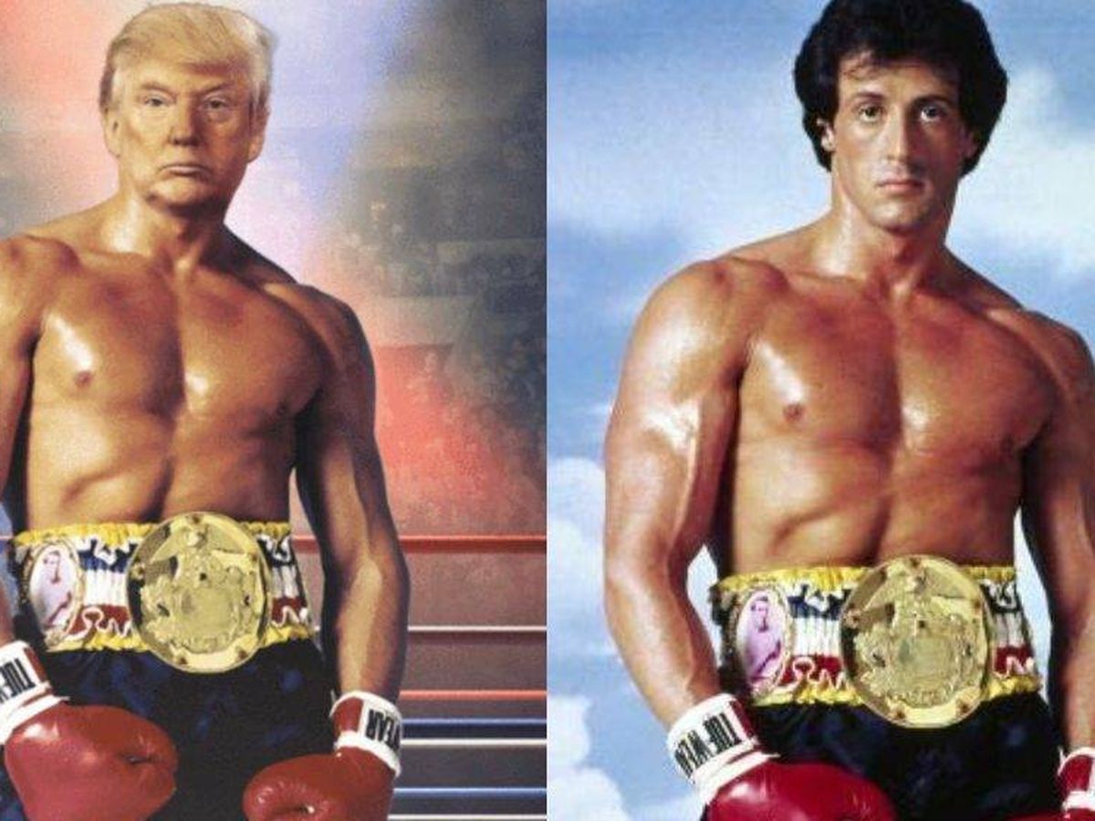 Foto: Donald Trump publica una foto simulando ser Rocky. (Twitter/ C.C.)