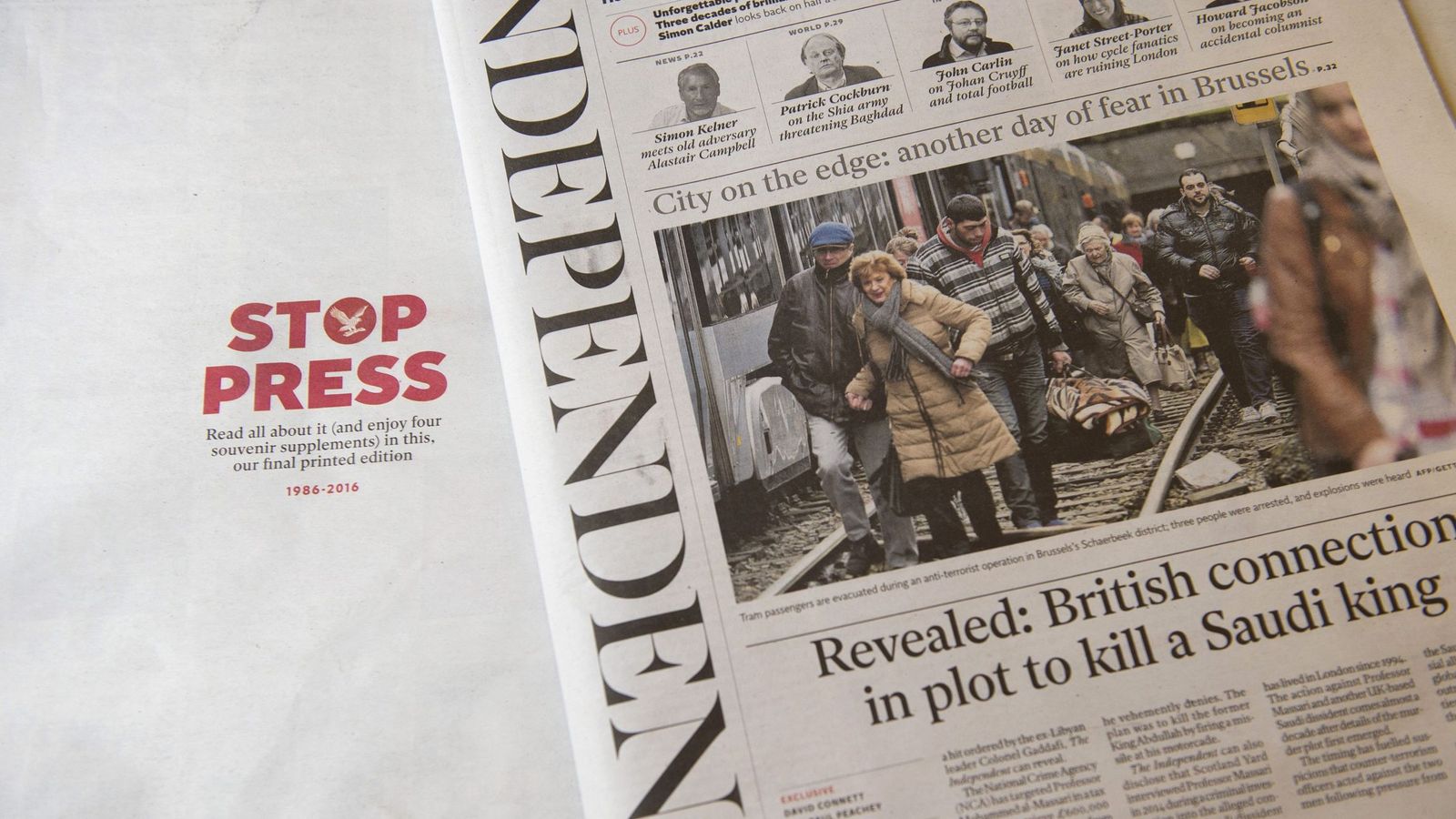 Foto: Última edición impresa del periódico 'The Independent', el pasado 23 de marzo. (EFE)