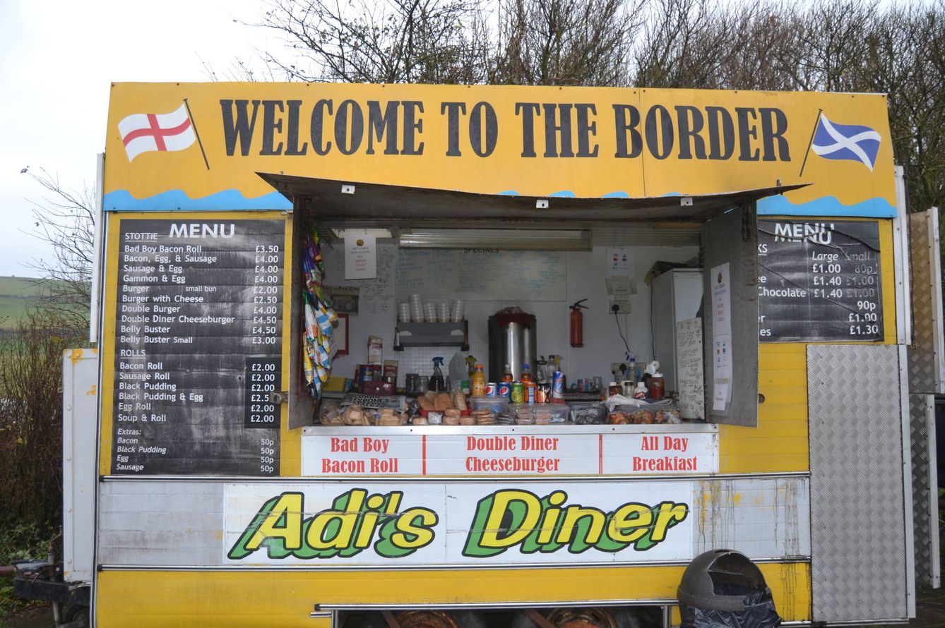 Puesto de comida en la frontera entre Escocia e Inglaterra. (E. Blanco)