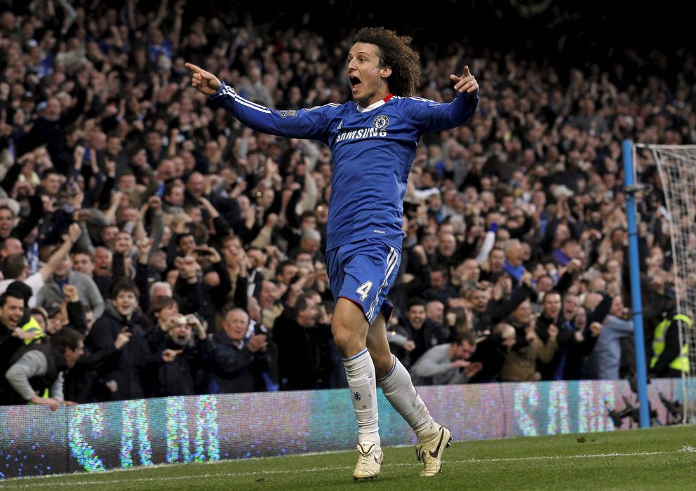Foto: David Luiz, celebrando un gol