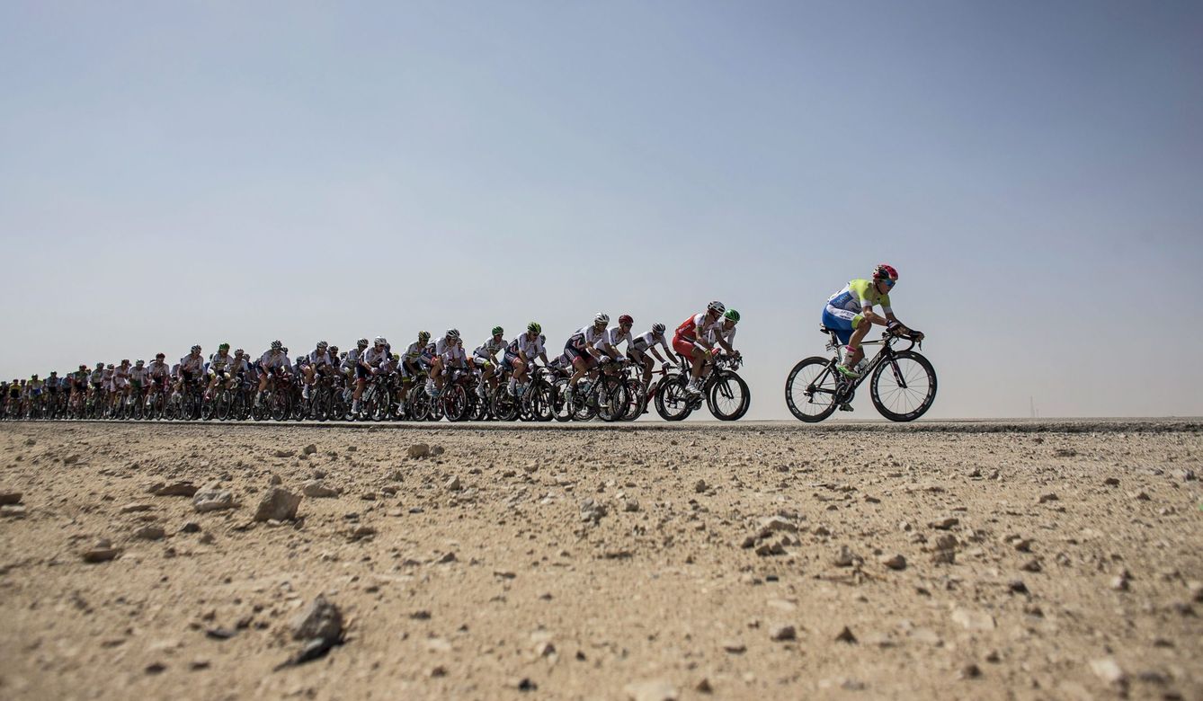 La arena fue la única que acompañó a los ciclistas en Doha (Oliver Weiken/EFE/EPA).