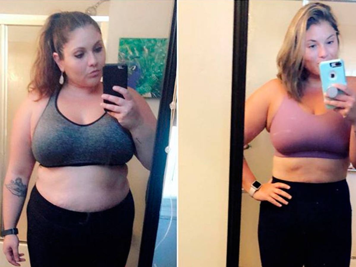 Foto: El antes y el después de Ashley es evidente: entre ambas imágenes hay 30 kilos de diferencia (Foto: Instagram)