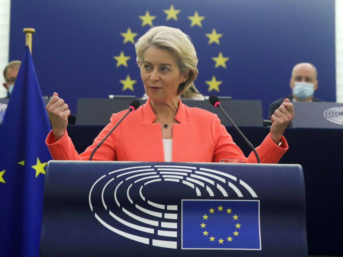 Foto: La presidenta de la Comisión Europea, Ursula von der Leyen, durante su discurso del estado de la Unión. (Reuters)