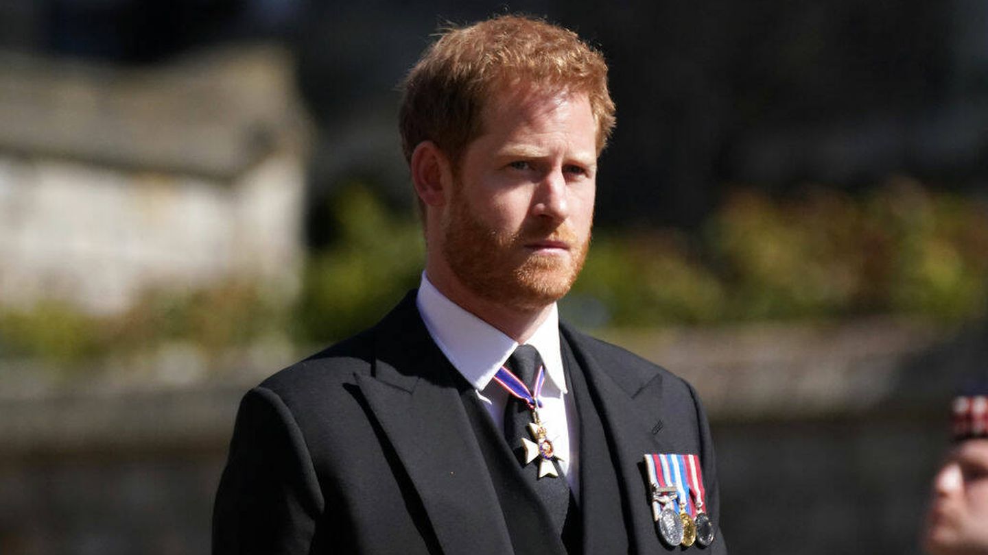 El príncipe Harry, durante el funeral de su abuelo. (Getty Images)