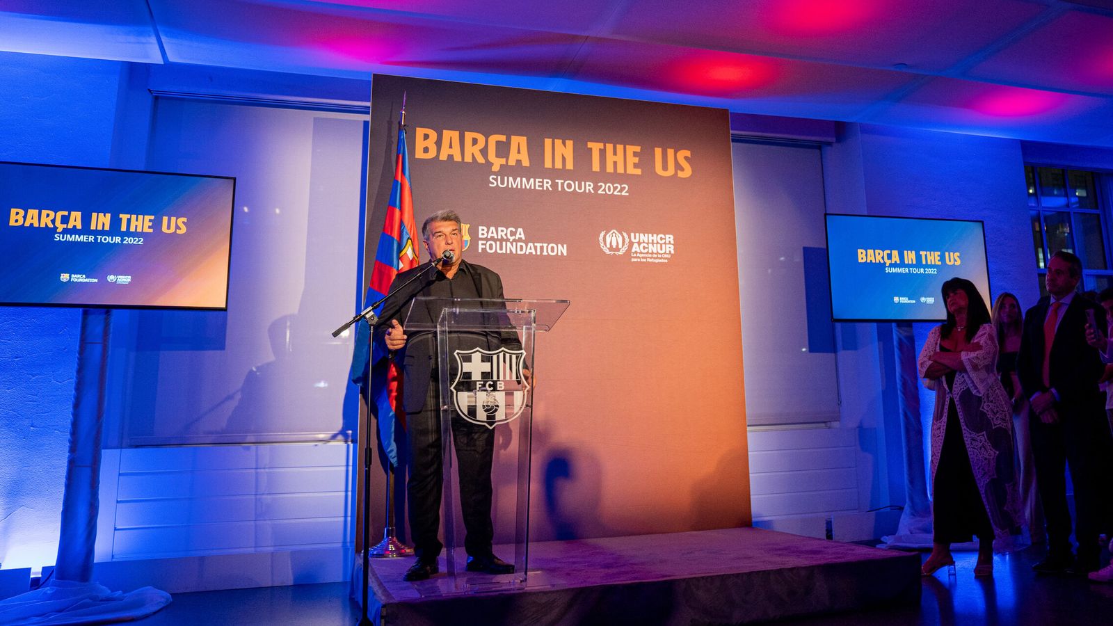 Laporta, en un acto de la fundación de Barça en Nueva York. (EFE/Ángel Colmenares)