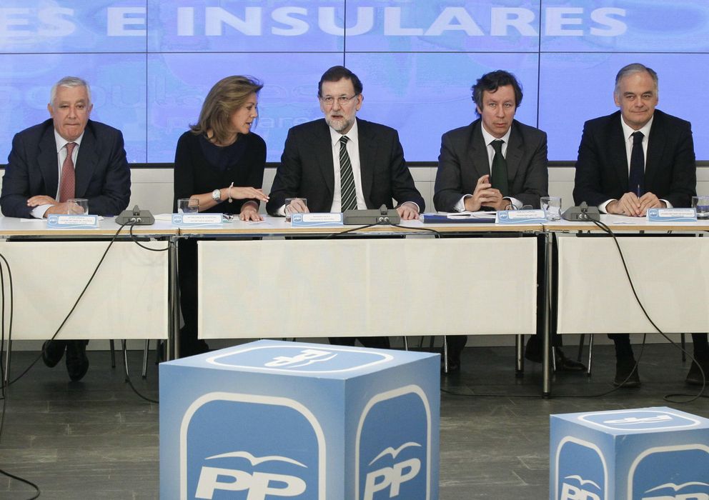 Foto: Mariano Rajoy (c) presidió en Génova una reunión con los presidentes provinciales e insulares del PP. (EFE)