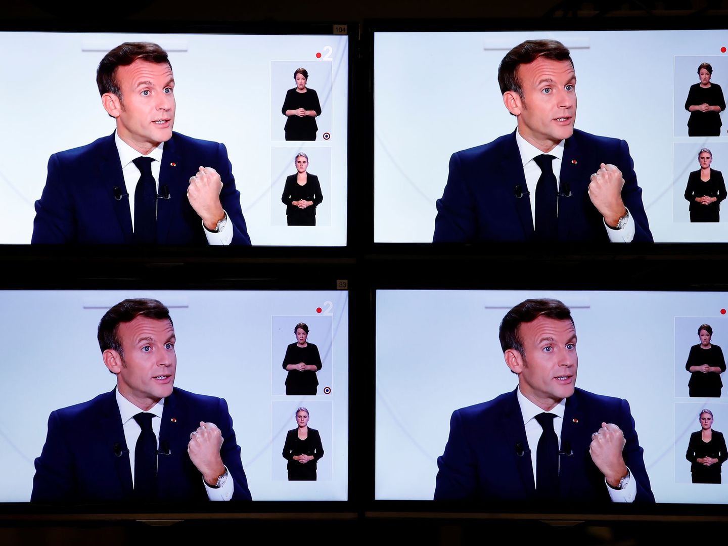 Macron, en una entrevista en la televisión francesa. (Reuters)