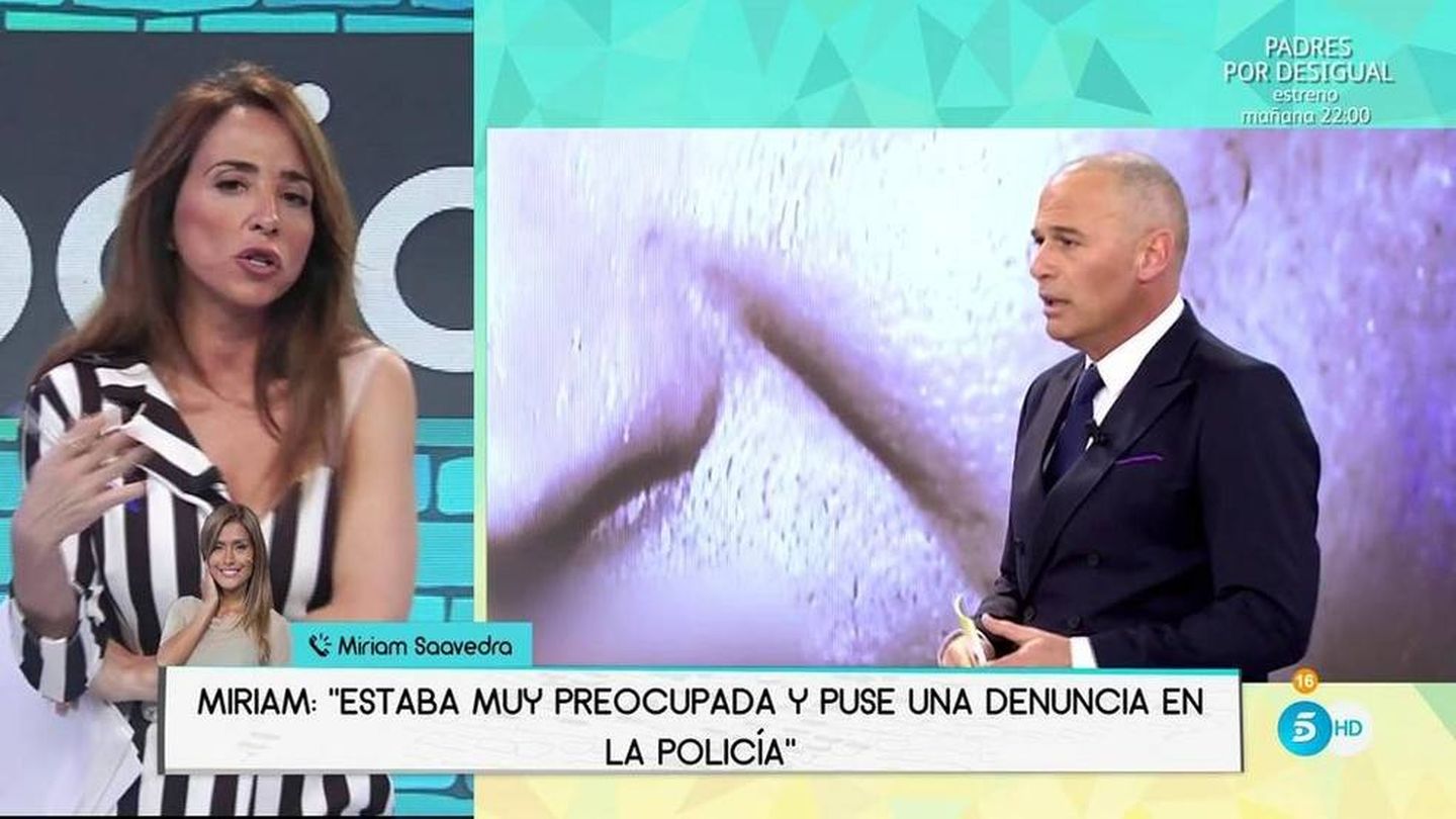 María Patiño, tratando la desaparición de Lozano en su programa.