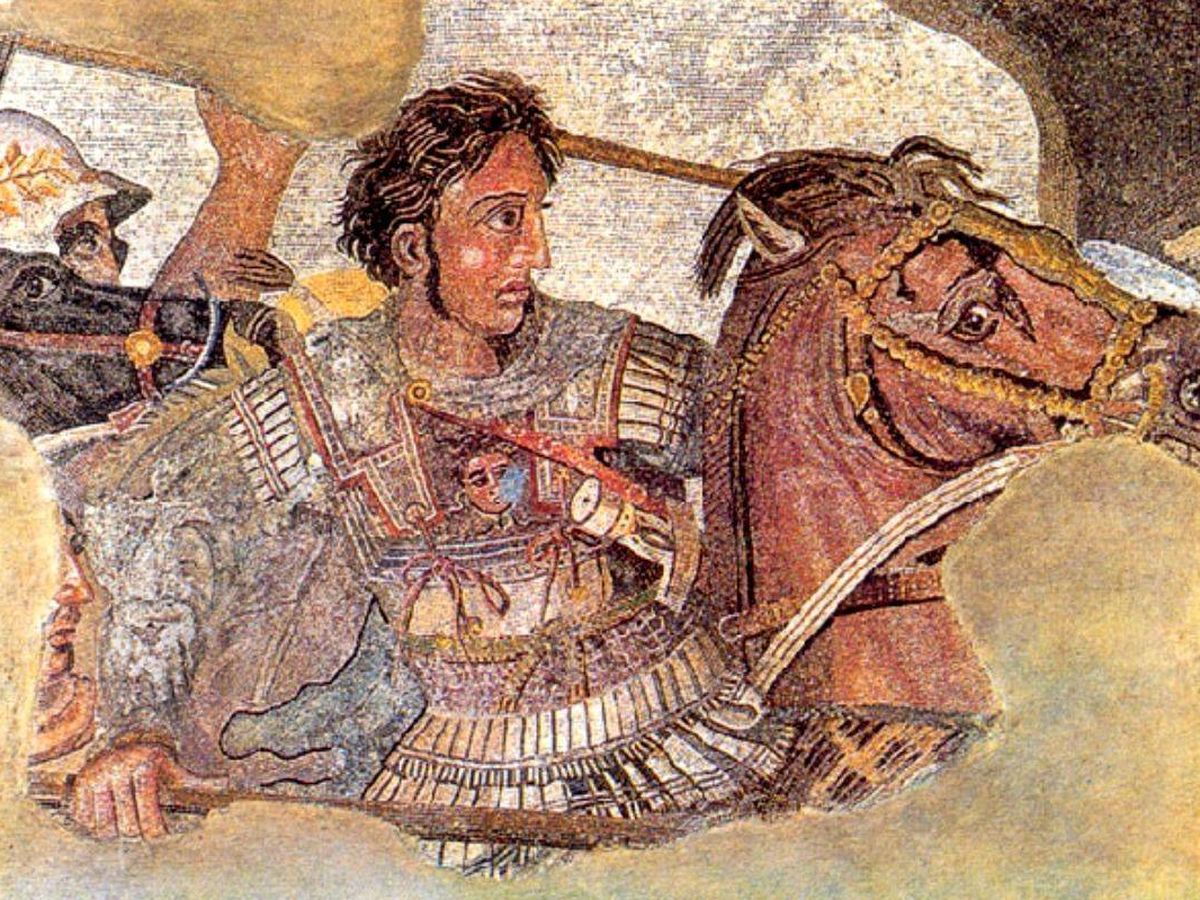 Foto: Mural latino que representa a Alejandro Magno en la Batalla de Issos
