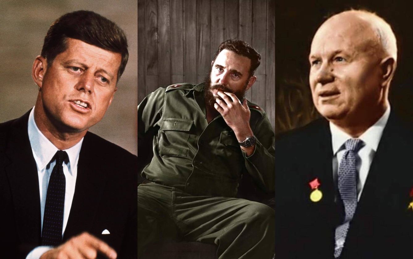 Kennedy, Castro y Jruschov.