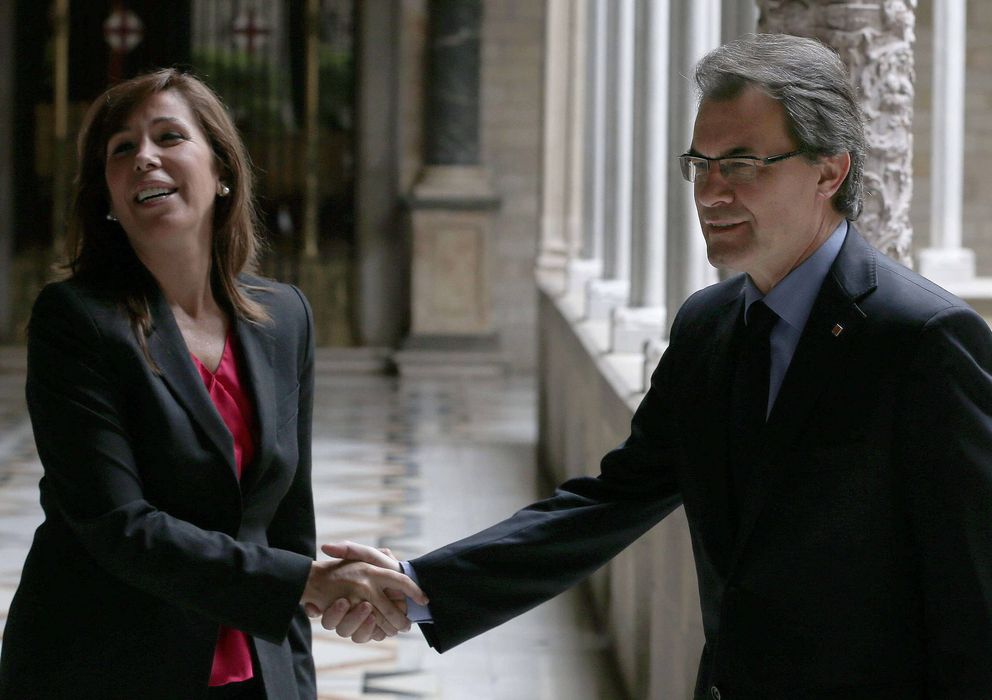 Foto: El presidente de la Generalitat, Artur Mas, y la líder del PPC, Alícia Sánchez-Camacho