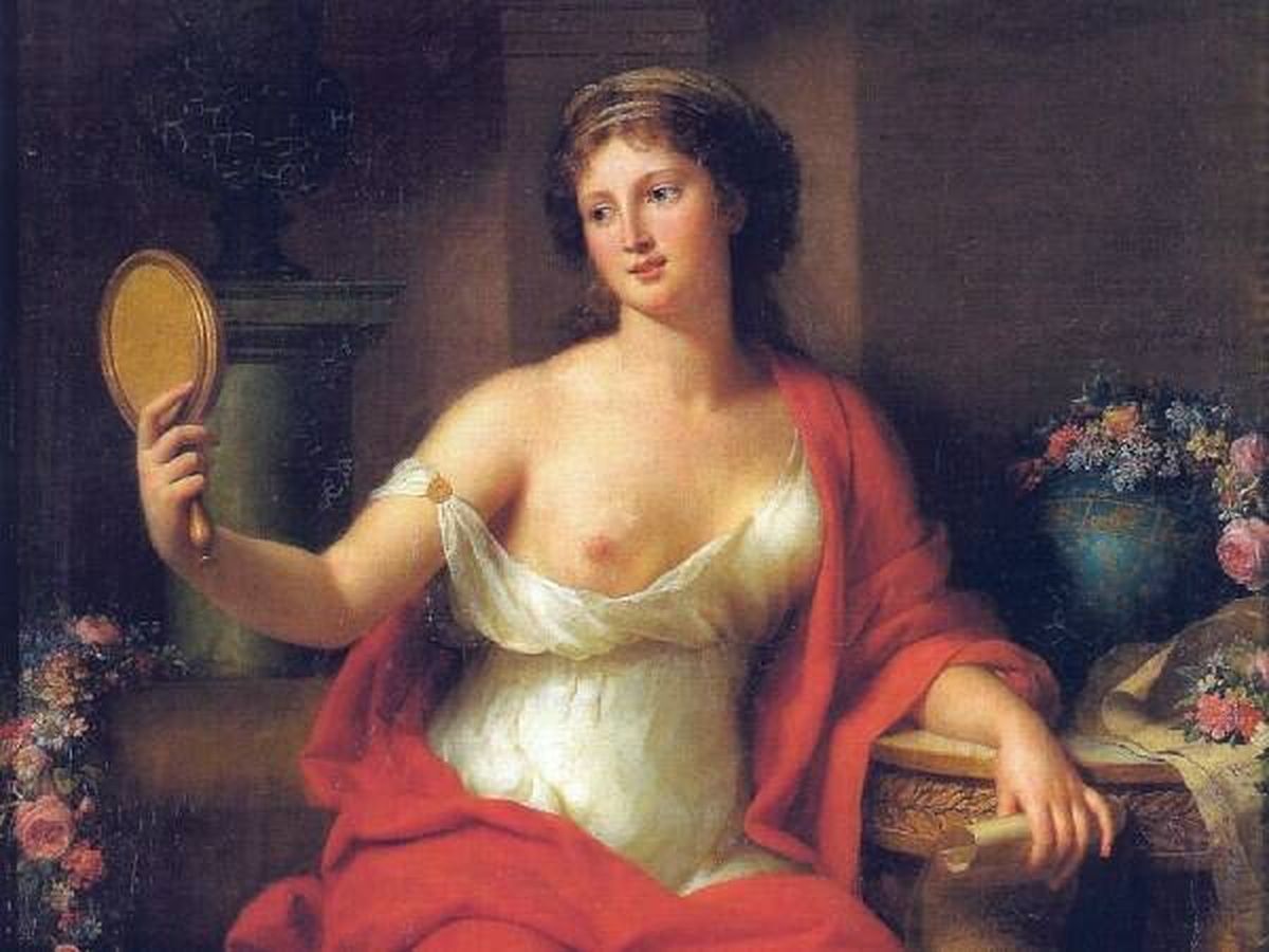 Foto: Autorretrato de la pintora del siglo XVIII Marie Bouliard en el que se representa a sí misma como Aspasia. (iStock)