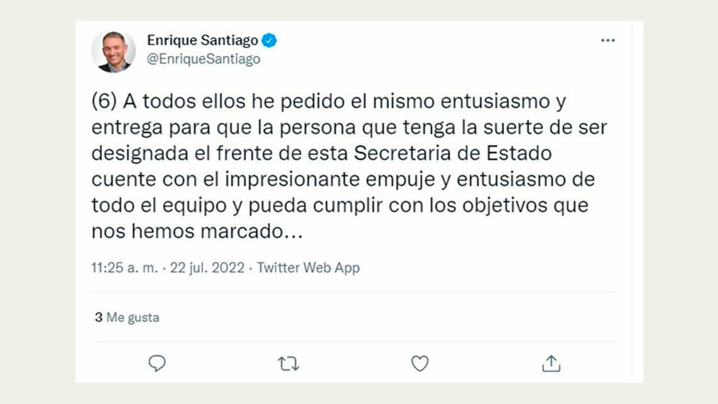 Tuit sobre la renuncia y borrado tras publicarse 'por error'. (@MesetaoMuerte)