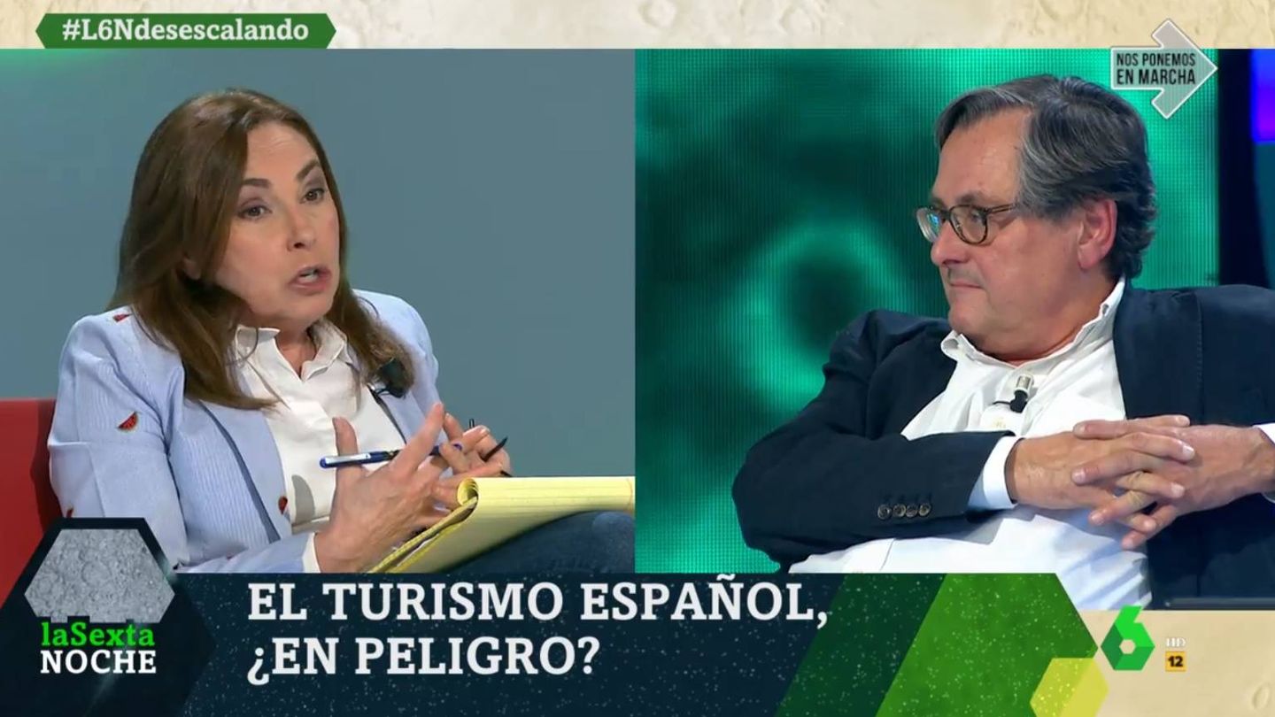Angélica Rubio y Francisco Marhuenda, en 'La Sexta noche'. (Atresmedia).