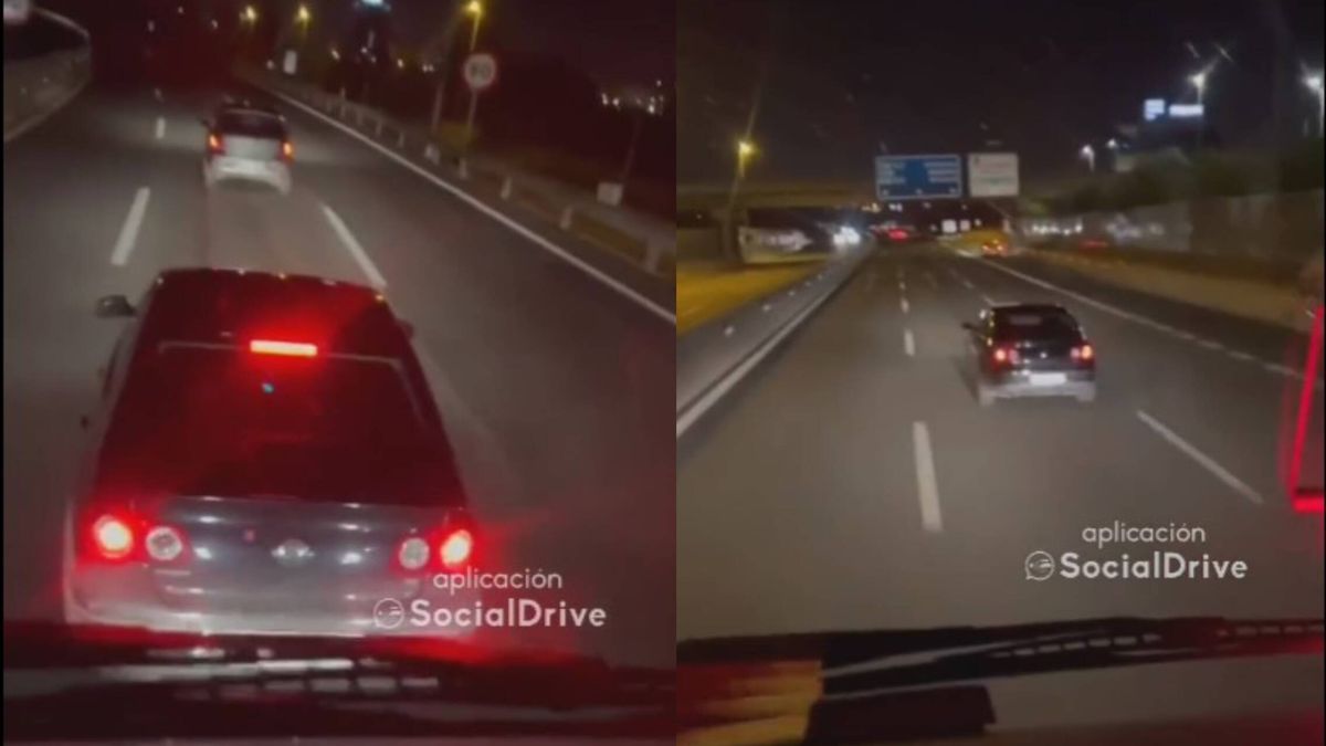 ¿La culpa es del coche o del camión? Polémica en redes por este vídeo de un coche que circula dando frenazos