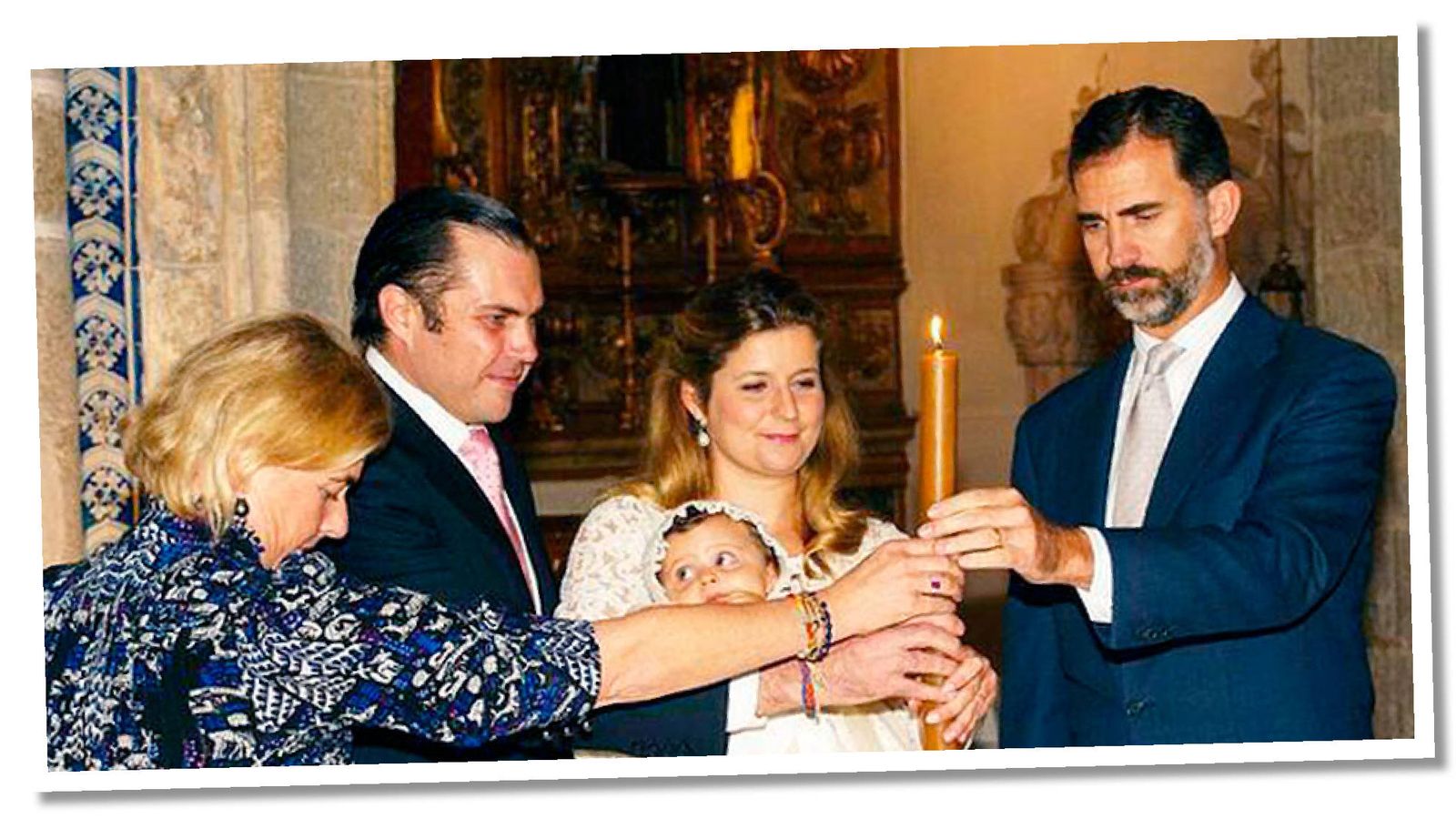 Foto: El rey Felipe, en el bautizo de la princesa Isabelle de Orleans. (Casa Real)
