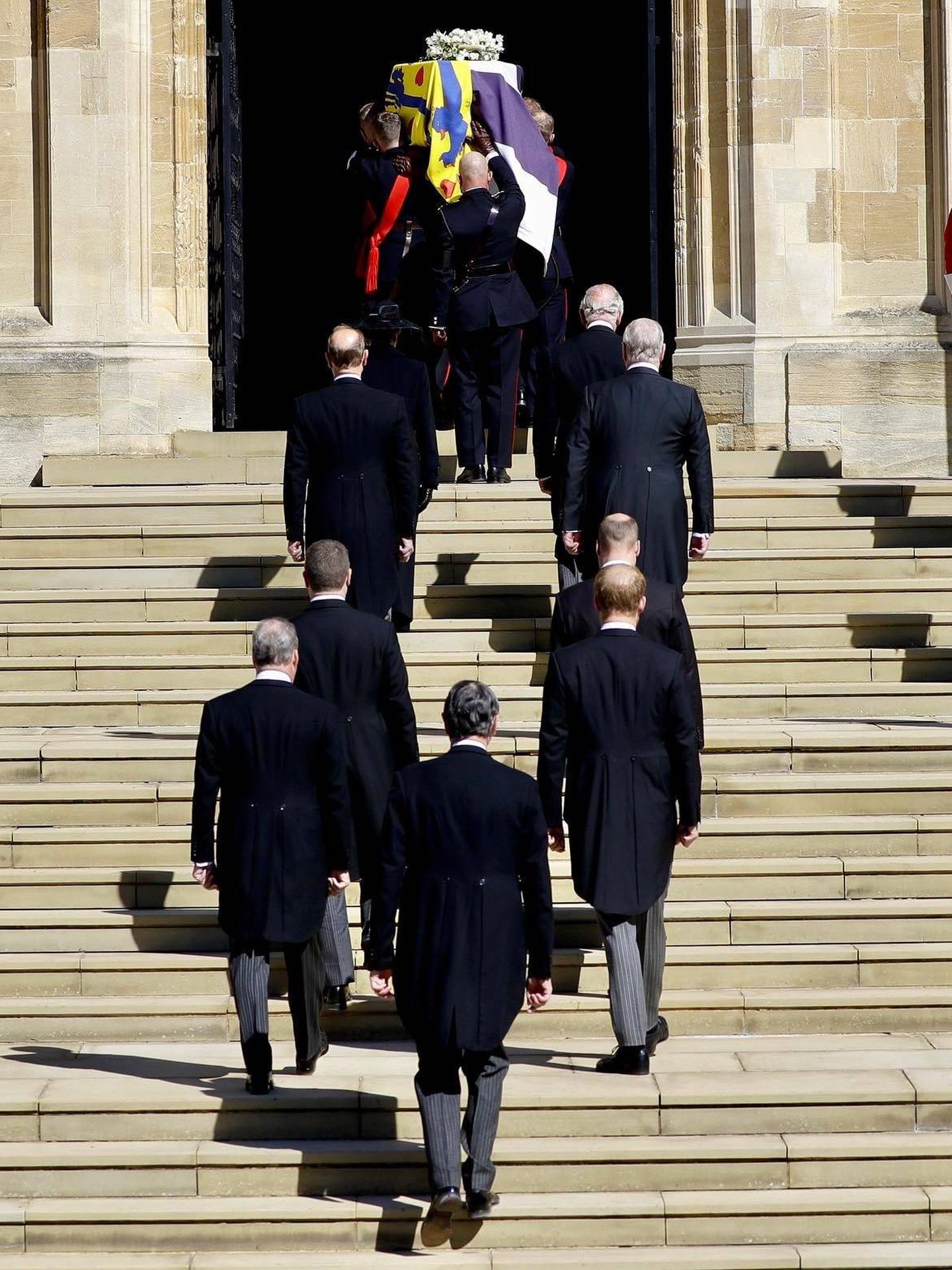 El cortejo fúnebre en el último adiós al duque de Edimburgo. (Palacio de Buckingham)