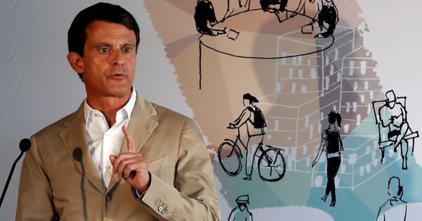 Foto: El candidato de Cs, Manuel Valls, presenta su programa electora. (EFE)