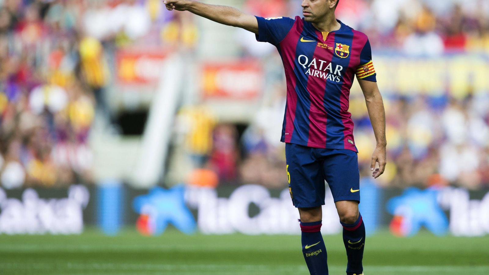 Foto: Xavi, en su último partido con el Barça (Efe) 
