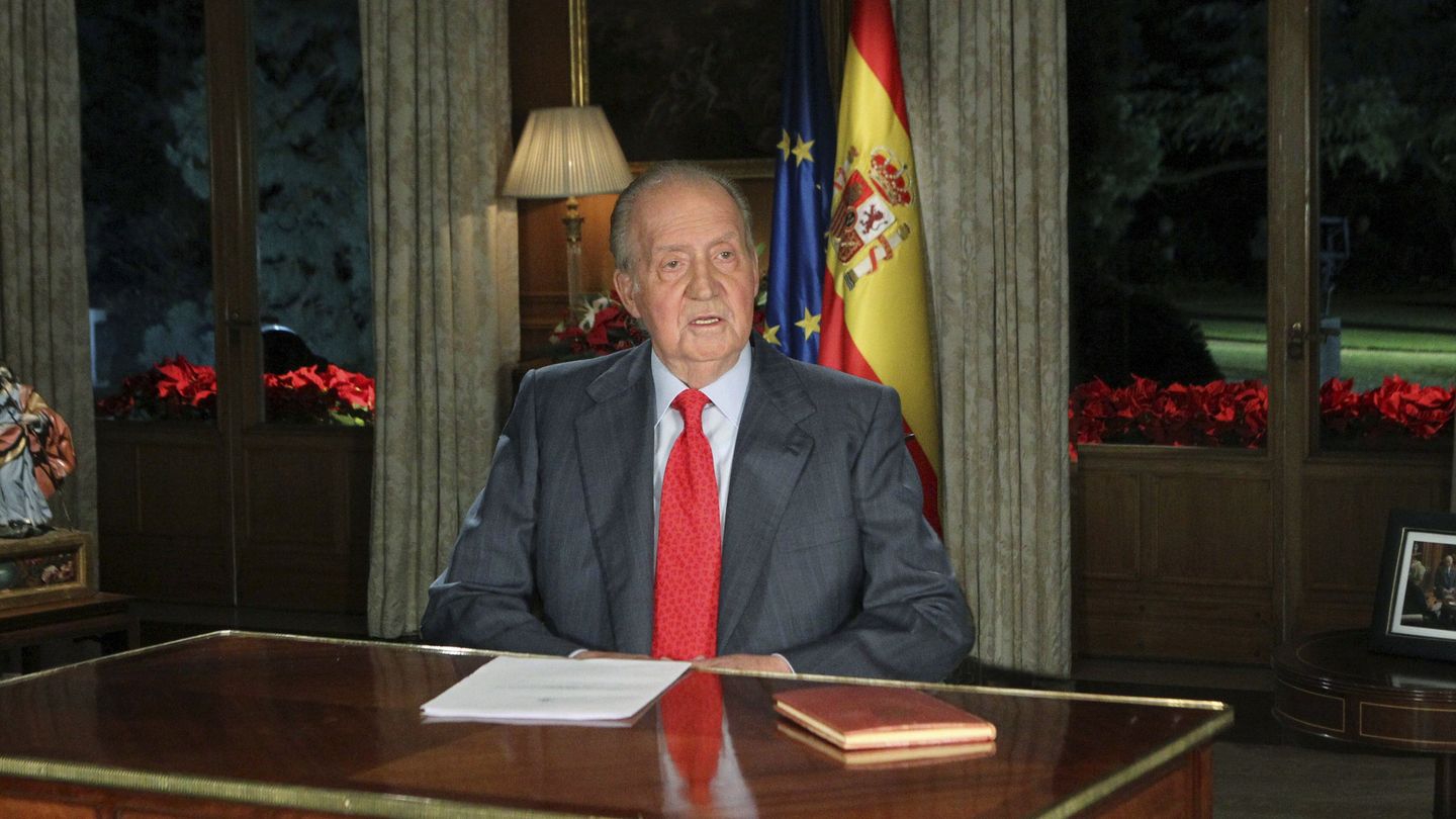 El rey Juan Carlos durante su tradicional discurso de Nochebuena (I.C.)