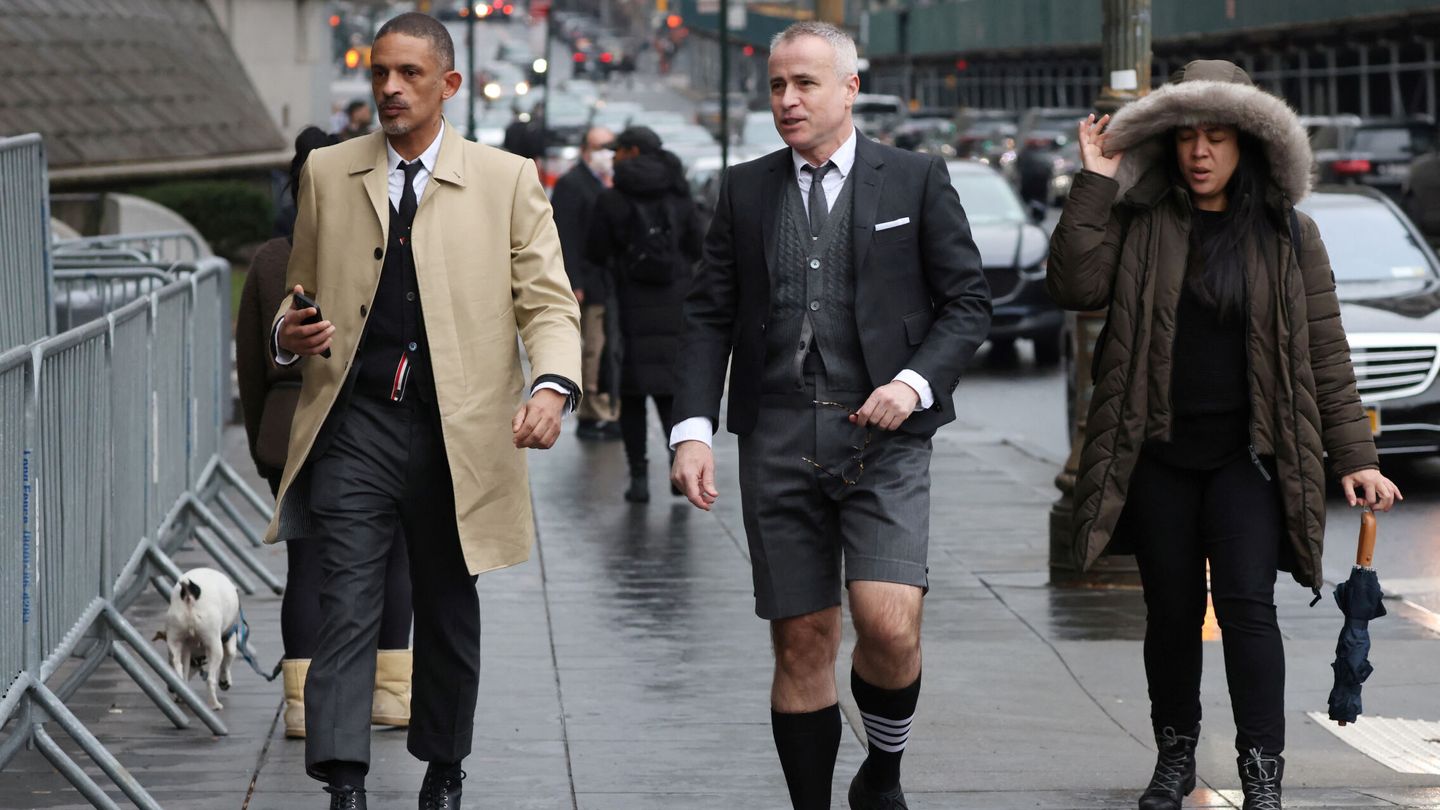 Thom Browne, llegando al tribunal de Manhattan. (Reuters/Andrew Kelly)