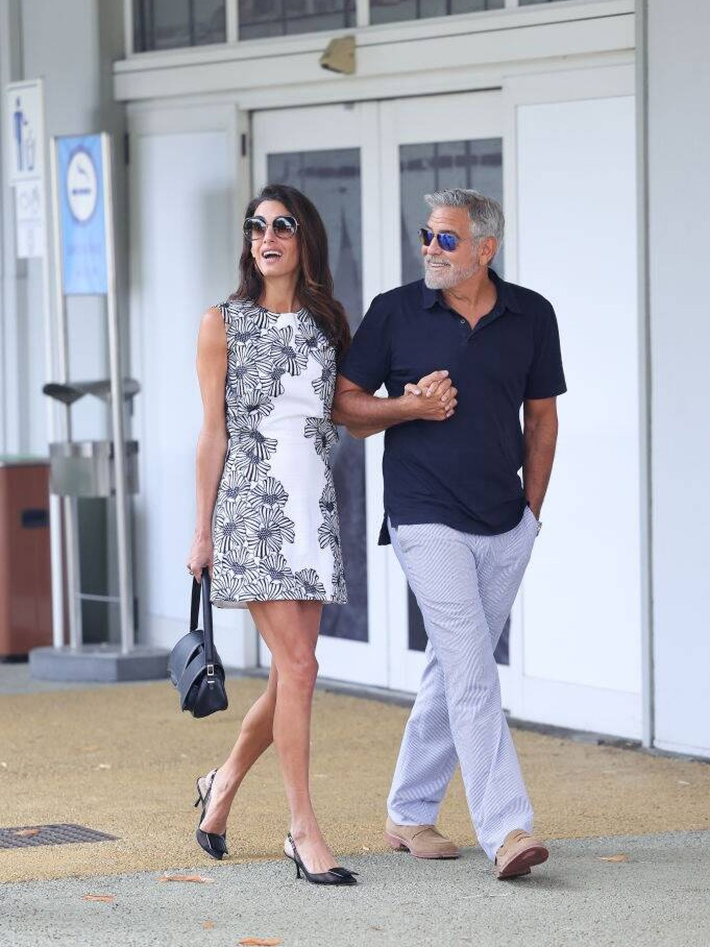 Amal y George Clooney llegando al Festival de Cine de Venecia. (Getty Images)