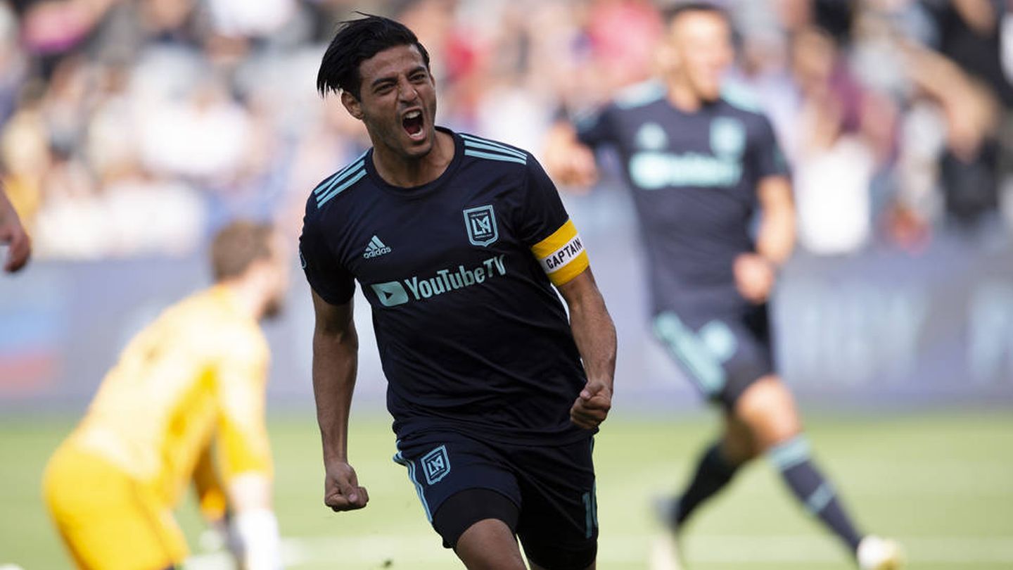 Vela celebra un gol con su actual equipo, Los Angeles FC de la MLS. (Reuters)