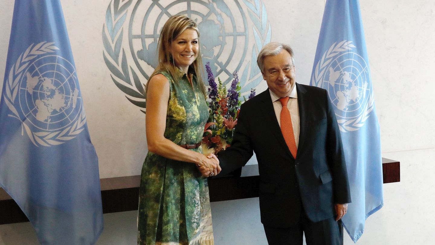 La reina Máxima durante su reunión con António Guterres. (EFE)