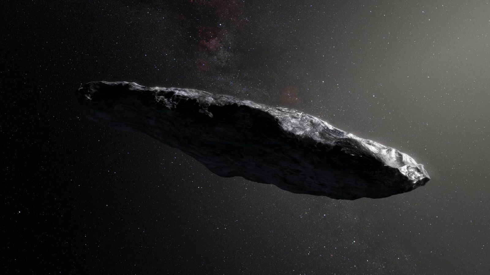 Foto: Impresión artística del primer asteroide interestelar (M. Kornmesser / ESO)