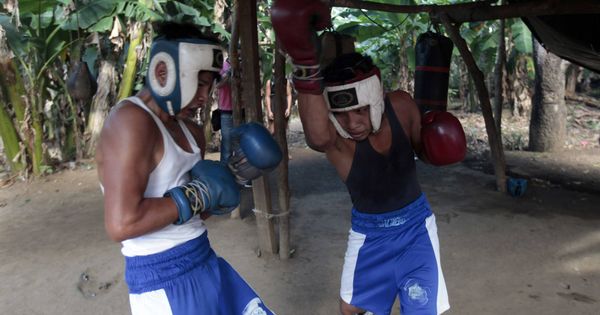 Foto: Dos boxeadores nicaragüenses entrenando en su país. (Reuters)