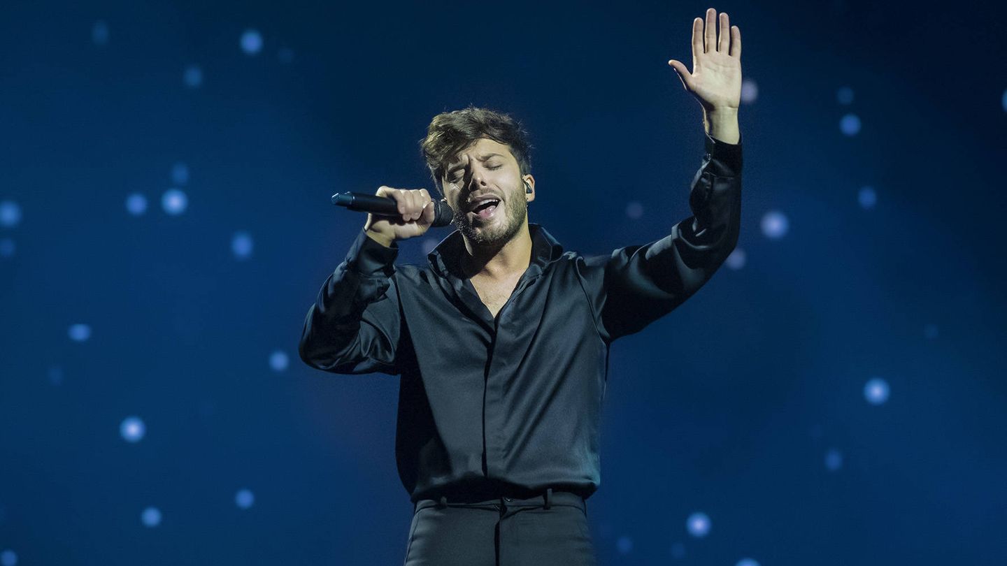 Blas Cantó, en uno de los ensayos de Eurovisión 2021'. (Raúl Tejedor/TVE)