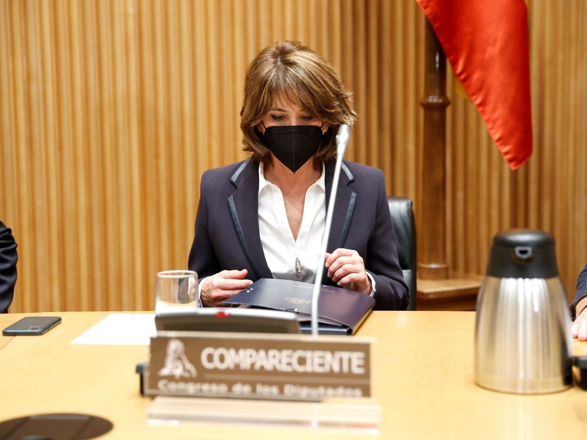Foto: La fiscal general del Estado, Dolores Delgado, durante su comparecencia en la Comisión de Justicia del Congreso, este martes en Madrid. (EFE)