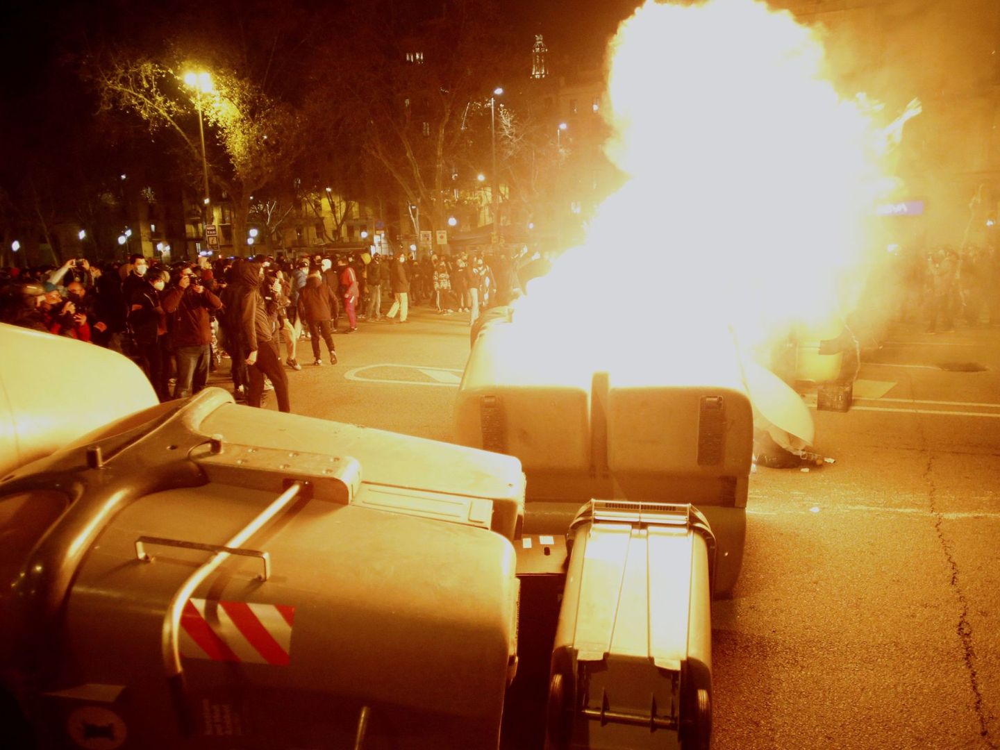 Aspecto de manifestación de viernes, en Barcelona. (EFE)